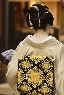 Geisha Showing Her Nape Make-Up And Obi; Kyoto, Japan Geisha Showing Her Nape Make-Up And Obi; Kyoto, Japan