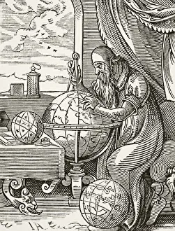 A German Astronomer And Cosmographist After A 16Th Century Wood Engraving By Jost Amman From Science And Literature In A German Astronomer And Cosmographist After A 16Th Century Wood Engraving By Jost Amman From Science And Literature In