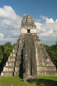 Guatemala, Peten, Tikal National Park, Jaguar Temple at the great plaza Guatemala, Peten, Tikal National Park, Jaguar Temple at the great plaza