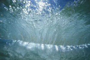 Hawaii, Sunlight Glistening Through A Wave Curl From Underwater Hawaii, Sunlight Glistening Through A Wave Curl From Underwater