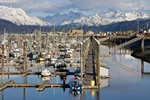 Homer Boat Harbor In Spring, Kenai Peninsula, Alaska Homer Boat Harbor In Spring, Kenai Peninsula, Alaska