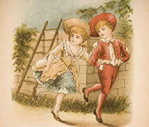 Illustration Of Girl And Boy From Old Mother Gooses Rhymes And Tales By Constance Illustration Of Girl And Boy From Old Mother Gooses Rhymes And Tales By Constance
