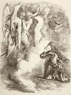 Illustration By Sir John Gilbert Of Joan La Pucelle, Or Joan Of Arcs Fiends Abandoning Illustration By Sir John Gilbert Of Joan La Pucelle, Or Joan Of Arcs Fiends Abandoning