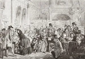 An infant orphan election at the London Tavern, Bishopsgate Street, England in the 19th century An infant orphan election at the London Tavern, Bishopsgate Street, England in the 19th century