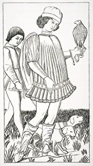 Italian Nobleman Of The Fifteenth Century Holding Hawk Italian Nobleman Of The Fifteenth Century Holding Hawk