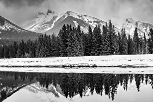 Lake Minnewanka and the Canadian Rockies in Banff National Park, Alberta, Canada; Improvement District No Lake Minnewanka and the Canadian Rockies in Banff National Park, Alberta, Canada; Improvement District No