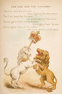 The Lion And The Unicorn From Old Mother Gooses Rhymes And Tales Illustration The Lion And The Unicorn From Old Mother Gooses Rhymes And Tales Illustration