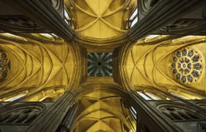 Looking up at a cathedral ceiling; Truro cornwall england Looking up at a cathedral ceiling; Truro cornwall england