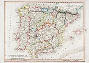 Map Of Spain And Portugal From Smiths General Atlas Published London 1850 By C Map Of Spain And Portugal From Smiths General Atlas Published London 1850 By C