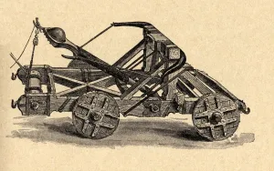 A Medieval Catapult. From Sveriges Historia By Otto Sjogren, Published Malmo 1938 A Medieval Catapult. From Sveriges Historia By Otto Sjogren, Published Malmo 1938