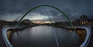 Millenium Bridge Over The River Tyne; Newcastle Upon Tyne, Tyne And Wear, England Millenium Bridge Over The River Tyne; Newcastle Upon Tyne, Tyne And Wear, England