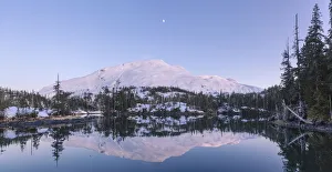 Moon Over Chugach Mountains And Kings Bay, Prince William Sound, Whittier, Southcentral Alaska, USA, Winter Moon Over Chugach Mountains And Kings Bay, Prince William Sound, Whittier, Southcentral Alaska, USA, Winter