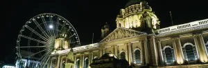 Moon Rising Behind Big Wheel And Belfast City Hall Moon Rising Behind Big Wheel And Belfast City Hall
