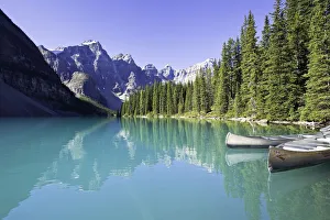 Moraine Lake And Valley Of The Ten Peaks, Banff National Park, Alberta Moraine Lake And Valley Of The Ten Peaks, Banff National Park, Alberta