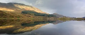 Mountain Reflection In Water, Loch Lobhair, Scotland Mountain Reflection In Water, Loch Lobhair, Scotland