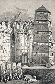 Moveable Seige Tower Used In Attacks Against Castles From The National And Domestic History Of England By William Moveable Seige Tower Used In Attacks Against Castles From The National And Domestic History Of England By William
