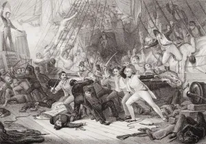 Nelson Boarding The San Josef At Battle Of St Vincent, February 1797. Horatio Nelson Nelson Boarding The San Josef At Battle Of St Vincent, February 1797. Horatio Nelson