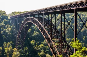 The New River Gorge Bridge Is A Steel Arch Bridge 3, 030 Feet Long Over The New River Gorge Near Fayetteville The New River Gorge Bridge Is A Steel Arch Bridge 3, 030 Feet Long Over The New River Gorge Near Fayetteville