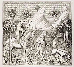 Nobleman In Hunting Costume With His Servant And Dog Nobleman In Hunting Costume With His Servant And Dog