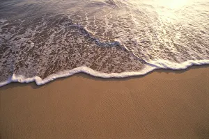 Ocean Shoreline Water On The Sand, Texture And Motion, Sunset Reflections A32C Ocean Shoreline Water On The Sand, Texture And Motion, Sunset Reflections A32C