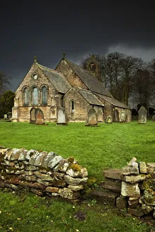 An Old Church Under A Dark Sky; Northumberland, England An Old Church Under A Dark Sky; Northumberland, England