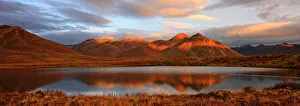 Panoramic Of Sunrise Over Mount Adney Reflected In A Pond In Fall Panoramic Of Sunrise Over Mount Adney Reflected In A Pond In Fall