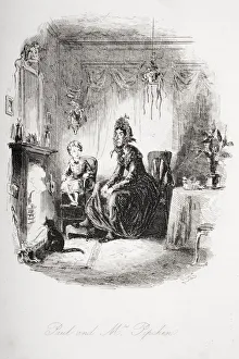 Paul And Mrs Pipchin Illustration From The Charles Dickens Novel Dombey And Son By H Paul And Mrs Pipchin Illustration From The Charles Dickens Novel Dombey And Son By H