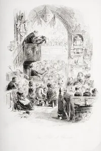 Our Pew At Church. Illustration From The Charles Dickens Novel David Copperfield By H Our Pew At Church. Illustration From The Charles Dickens Novel David Copperfield By H