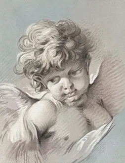 Putto or cherub. From an 18th century work by Gilles Demarteau after Francois Boucher Putto or cherub. From an 18th century work by Gilles Demarteau after Francois Boucher
