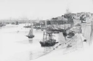 The Quays Of The Grand Harbour At Valletta, Malta, By Charles William Wyllie (1859-1923) The Quays Of The Grand Harbour At Valletta, Malta, By Charles William Wyllie (1859-1923)