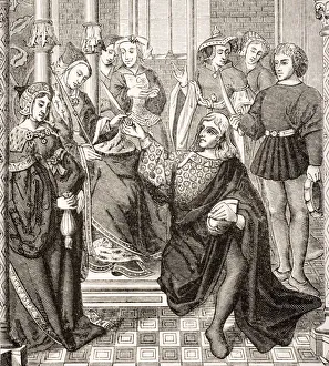 Queen Fredegonde Gives Orders To Two Men Of Terouanne To Assassinate Sigebert King Queen Fredegonde Gives Orders To Two Men Of Terouanne To Assassinate Sigebert King