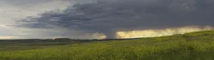 Rain From A Thunderstorm Falls Over Grasslands National Park; Saskatchewan, Canada Rain From A Thunderstorm Falls Over Grasslands National Park; Saskatchewan, Canada