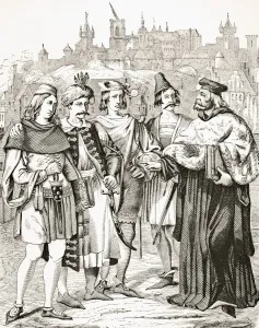 Rector Of Prague University And Scholars From Different Nations Circa 15Th Century From Science And Literature In The Rector Of Prague University And Scholars From Different Nations Circa 15Th Century From Science And Literature In The