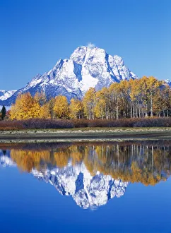 Reflection, Mount Moran, Snake River, Grand Teton National Park, Montana, Usa Reflection, Mount Moran, Snake River, Grand Teton National Park, Montana, Usa