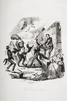 The Rival Editors. Illustration From The Charles Dickens Novel The Pickwick Papers By H The Rival Editors. Illustration From The Charles Dickens Novel The Pickwick Papers By H