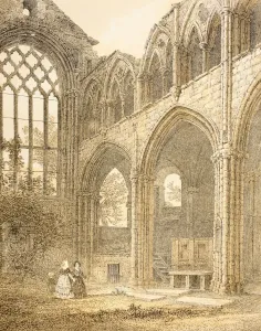 Ruins Of Holyrood Abbey, Edinburgh, Scotland From A 19Th Century Engraving Ruins Of Holyrood Abbey, Edinburgh, Scotland From A 19Th Century Engraving