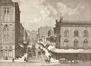 San Francisco, California, United States Of America. Montgomery Street In The 1880S San Francisco, California, United States Of America. Montgomery Street In The 1880S