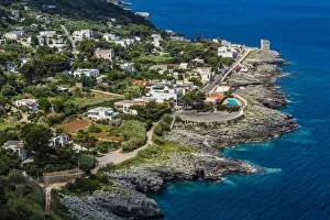 Scenic overview of the coast and the medieval and modern town of Castro in Puglia, Italy Scenic overview of the coast and the medieval and modern town of Castro in Puglia, Italy