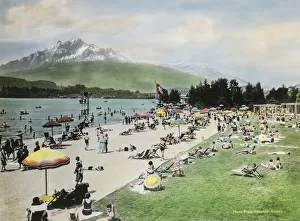 Scenic View Of Lucerne Beach Taken By Photographer Franz Schneider. Copy Of A Magic Lantern Slide Circa 1900 Scenic View Of Lucerne Beach Taken By Photographer Franz Schneider. Copy Of A Magic Lantern Slide Circa 1900