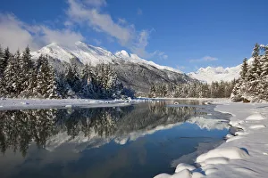 Scenic Winter Landscape Of Mendenhall River, Mendenhall Glacier And Towers Scenic Winter Landscape Of Mendenhall River, Mendenhall Glacier And Towers