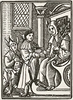 The Schoolmaster After A 16Th Century Drawing By Soquand From Science And Literature In The Middle Ages By Paul Lacroix The Schoolmaster After A 16Th Century Drawing By Soquand From Science And Literature In The Middle Ages By Paul Lacroix