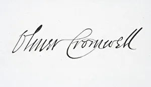 Signature Of Oliver Cromwell 1599 To 1658 English Military Leader And Politician Signature Of Oliver Cromwell 1599 To 1658 English Military Leader And Politician