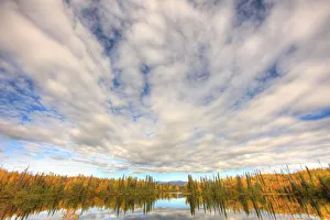 Sky Reflected In Dragon Lake Along The North Canol Road, Yukon Sky Reflected In Dragon Lake Along The North Canol Road, Yukon
