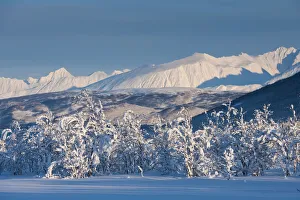 Snowy Winter Landscape with Mountains in Breivikeidet, Troms, Norway Snowy Winter Landscape with Mountains in Breivikeidet, Troms, Norway