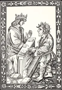 Solomon And Marcoul. Facsimile Of A Wood Engraving In The15Th Cenutry Edition Of The Dictz De Salomon Et Marcoul Solomon And Marcoul. Facsimile Of A Wood Engraving In The15Th Cenutry Edition Of The Dictz De Salomon Et Marcoul