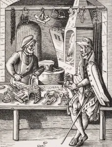 Spur Maker. 19Th Century Reproduction Of 16Th Century Woodcut By Jost Amman Spur Maker. 19Th Century Reproduction Of 16Th Century Woodcut By Jost Amman