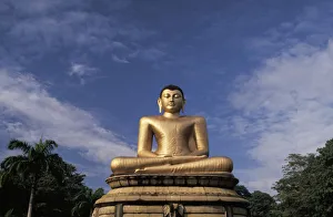 Sri Lanka, Colombo, Victoria Park, Golden Buddha Statue Sri Lanka, Colombo, Victoria Park, Golden Buddha Statue
