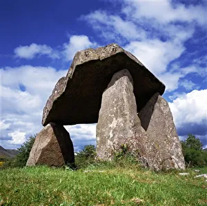Stone Structures On A Landscape, Poulnabrone Dolmen, The Burren, County Clare, Republic Of Ireland Stone Structures On A Landscape, Poulnabrone Dolmen, The Burren, County Clare, Republic Of Ireland