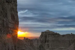 The sun rises over Badlands National Park in South Dakota, USA The sun rises over Badlands National Park in South Dakota, USA