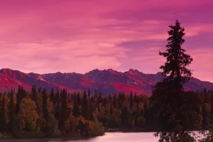 Sunrise Byers Lake Alaska Range Fall Southcentral Ak Sunrise Byers Lake Alaska Range Fall Southcentral Ak